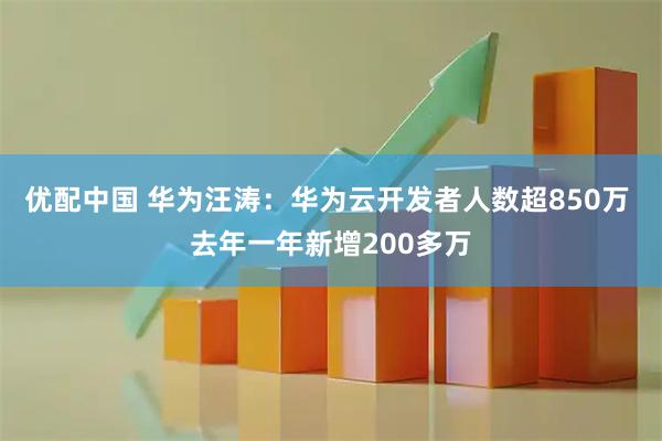 优配中国 华为汪涛：华为云开发者人数超850万 去年一年新增200多万